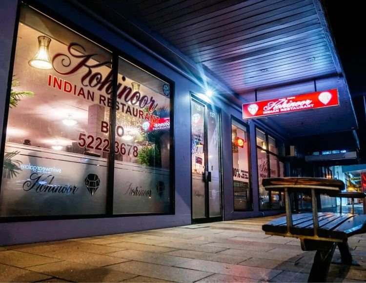 Kohinoor shopfront on Malop Street at night